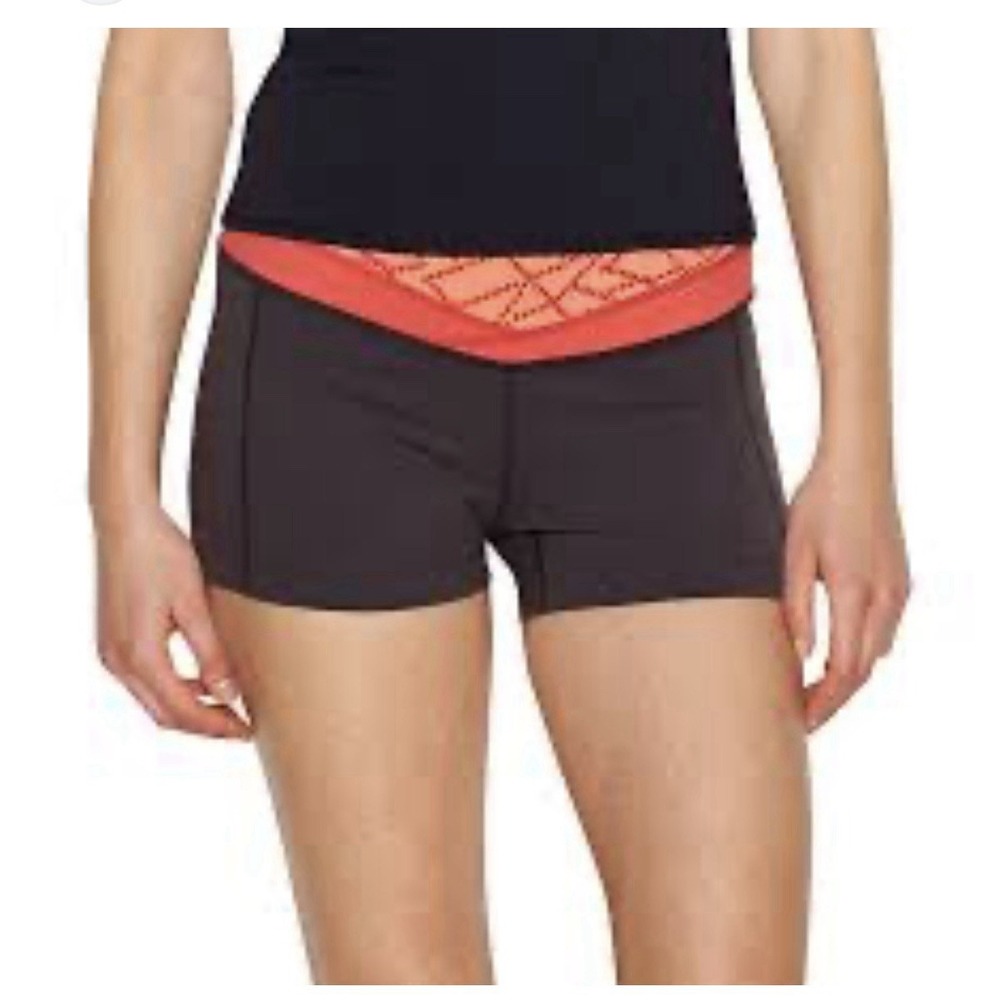 Lucy Powermax Women Shorts Medium Gray Stretch Body Hugging Yoga Gym Workout